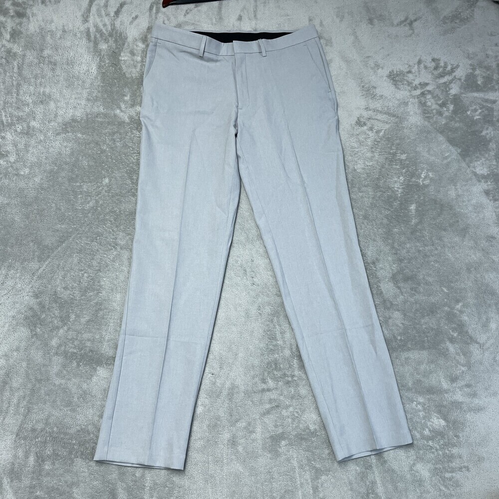 Kenneth Cole Men's 36 x 34 Slim Fit Dress Pants Gray a1863